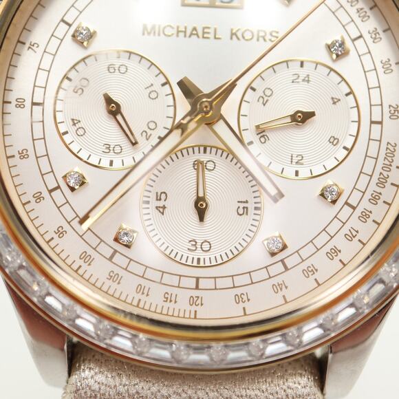 Michael Kors Brinkley Two Tone Pave Chronograph 40mm Watch MK6188 w New Battery main image 10